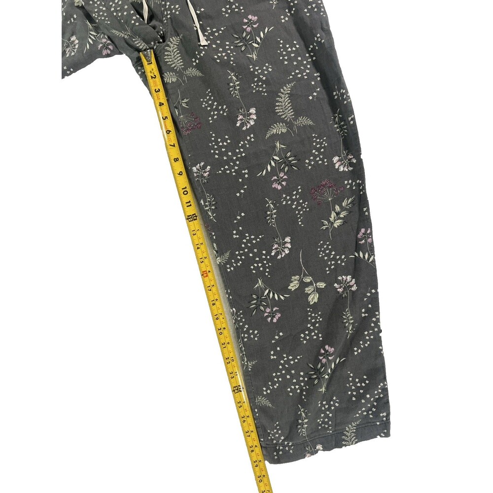 Gap Body Womens Pajama Lounge Pants Gray & White Floral 100% Cotton Medium - Picture 6 of 13